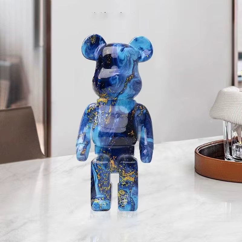 2024 New Graffiti Bear 27Cm Figurine Home Decoration Animal Statue Storage Money Jar Modern Room Sculpture Table Decor