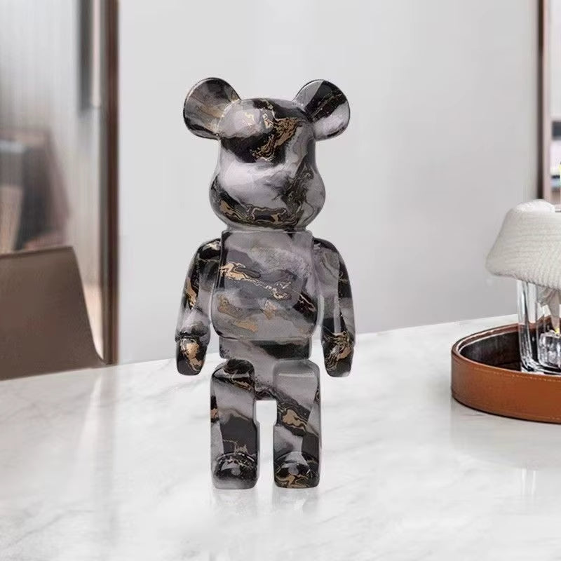 2024 New Graffiti Bear 27Cm Figurine Home Decoration Animal Statue Storage Money Jar Modern Room Sculpture Table Decor