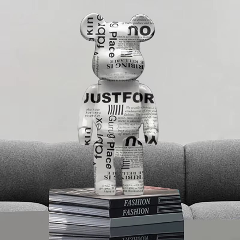 2024 New Graffiti Bear 27Cm Figurine Home Decoration Animal Statue Storage Money Jar Modern Room Sculpture Table Decor
