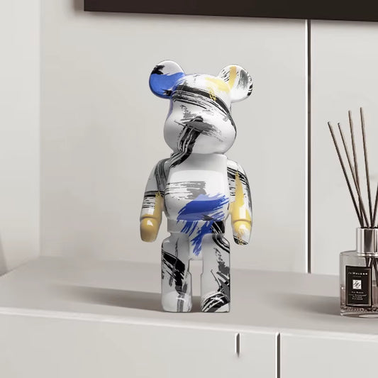 2024 New Graffiti Bear 27Cm Figurine Home Decoration Animal Statue Storage Money Jar Modern Room Sculpture Table Decor