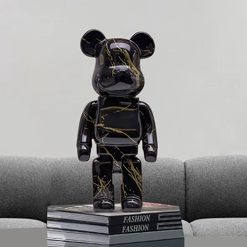 2024 New Graffiti Bear 27Cm Figurine Home Decoration Animal Statue Storage Money Jar Modern Room Sculpture Table Decor
